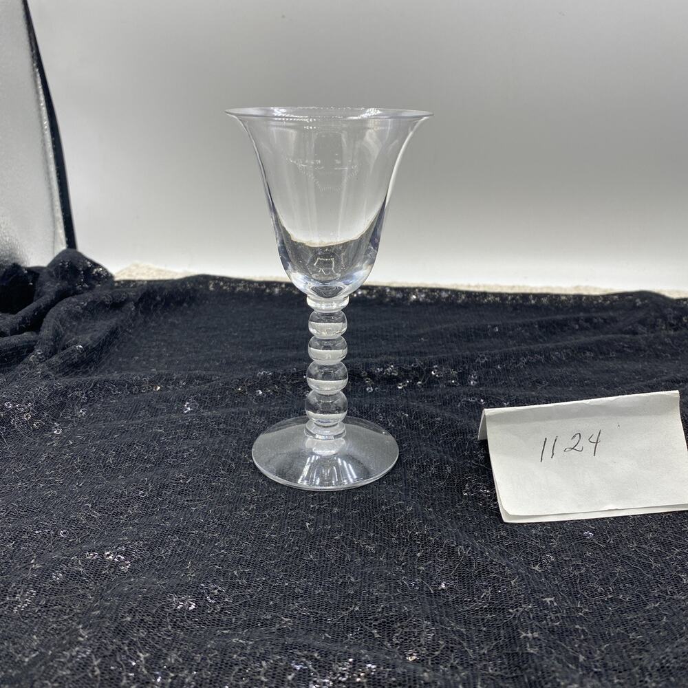 IMPERIAL GLASS USA CANDLEWICK CLEAR BALLS STEM 5.5”h Cordial Goblet